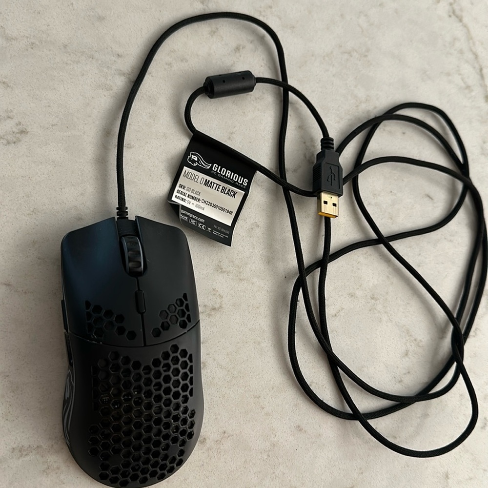 Glorious model O matte black gaming mouse